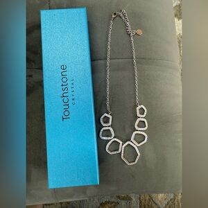 Touchstone Crystal Silver FRAME Necklace 1546N